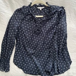 Alex Mill navy patterned blouse